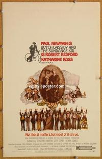 h109 BUTCH CASSIDY & THE SUNDANCE KID window card movie poster '69 Newman