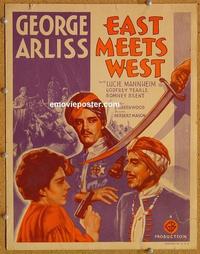 h123 EAST MEETS WEST window card movie poster '36 George Arliss, Mannheim