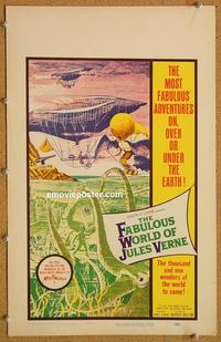 h126 FABULOUS WORLD OF JULES VERNE window card movie poster '61 cool image!