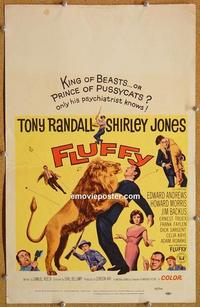 h134 FLUFFY window card movie poster '65 Tony Randall, Shirley Jones, lion!