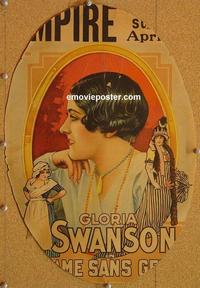 h169 MADAME SANS GENE window card movie poster '25 Gloria Swanson
