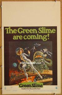 h144 GREEN SLIME window card movie poster '69 Horton, classic cheesy sci-fi!