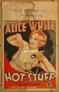 h151 HOT STUFF window card movie poster '29 Alice White in negligee!