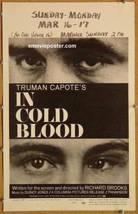 h155 IN COLD BLOOD window card movie poster '68 Robert Blake, Scott Wilson