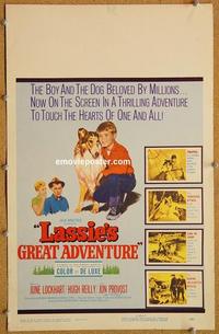 h166 LASSIE'S GREAT ADVENTURE window card movie poster '63 June Lockhart