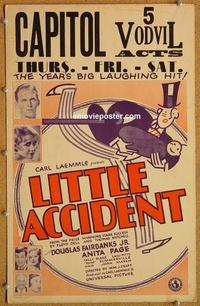 h168 LITTLE ACCIDENT window card movie poster '30 Douglas Fairbanks, Jr.