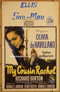 h174 MY COUSIN RACHEL window card movie poster '53 Olivia de Havilland