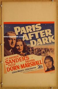 h181 PARIS AFTER DARK window card movie poster '43 George Sanders, WWII!