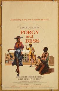 h183 PORGY & BESS window card movie poster '59 Sidney Poitier, Preminger