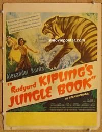 h162 JUNGLE BOOK window card movie poster '42 Sabu, Rudyard Kipling