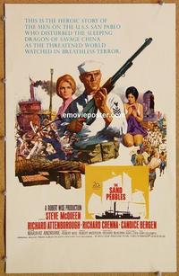 h186 SAND PEBBLES window card movie poster '67 Steve McQueen, Attenborough