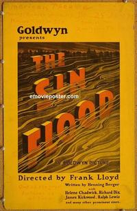h191 SIN FLOOD window card movie poster '22 Richard Dix, Frank Lloyd