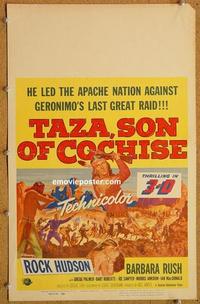 h205 TAZA SON OF COCHISE window card movie poster '54 3D, Rock Hudson, Rush