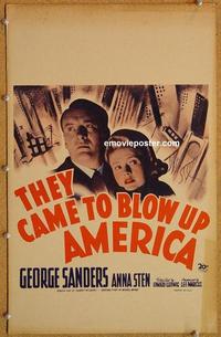 h208 THEY CAME TO BLOW UP AMERICA window card movie poster '43 WWII, Sanders
