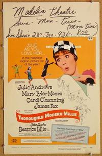 h209 THOROUGHLY MODERN MILLIE window card movie poster '67 Julie Andrews