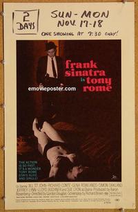 h212 TONY ROME window card movie poster '67 Frank Sinatra, Jill St. John