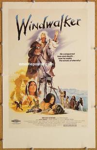 h220 WINDWALKER window card movie poster '80 Trevor Howard, Native Americans!