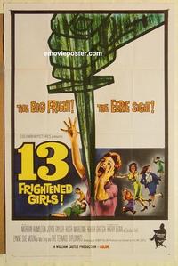 k004 13 FRIGHTENED GIRLS one-sheet movie poster '63 William Castle, horror!