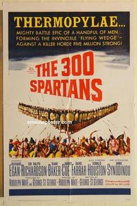 k014 300 SPARTANS one-sheet movie poster '62 Richard Egan, Diane Baker