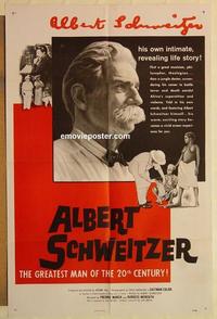 k030 ALBERT SCHWEITZER one-sheet movie poster '57 most idealistic doctor!