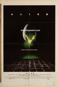 k034 ALIEN one-sheet movie poster '79 Sigourney Weaver, sci-fi!
