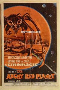 k047 ANGRY RED PLANET one-sheet movie poster '60 Gerald Mohr, AIP sci-fi!