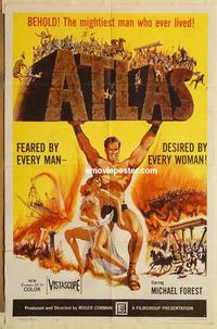k058 ATLAS one-sheet movie poster '61 Italian sword & sandal!