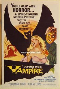 k059 ATOM AGE VAMPIRE one-sheet movie poster '63 man monster!