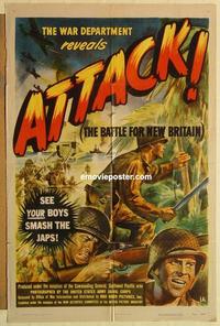 k061 ATTACK, THE BATTLE OF NEW BRITAIN one-sheet movie poster '44 WWII