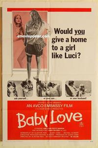 k064 BABY LOVE one-sheet movie poster '69 bad girl teen sexploitation!