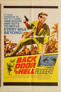 k065 BACK DOOR TO HELL one-sheet movie poster '64 Jack Nicholson, WWII!
