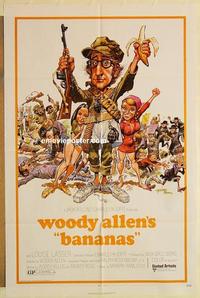 k068 BANANAS one-sheet movie poster '71 Woody Allen, Louise Lasser
