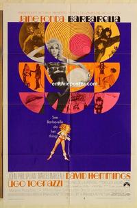 k071 BARBARELLA style B one-sheet movie poster '68 Jane Fonda, Roger Vadim