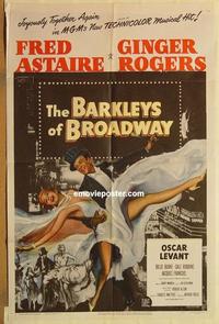 k073 BARKLEYS OF BROADWAY one-sheet movie poster '49 Astaire & Rogers