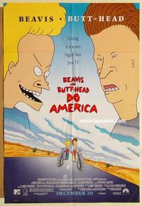 k093 BEAVIS & BUTT-HEAD DO AMERICA DS advance one-sheet movie poster '96 MTV
