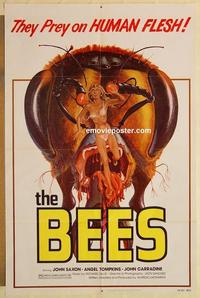 k095 BEES one-sheet movie poster '78 wild giant bee & sexy girl image!