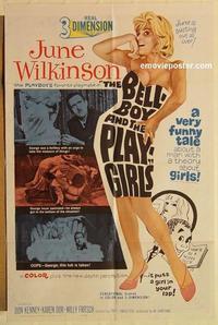 k099 BELLBOY & THE PLAYGIRLS one-sheet movie poster '62 3D June Wilkinson