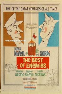 k102 BEST OF ENEMIES one-sheet movie poster '62 David Niven, World War II