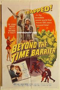 k106 BEYOND THE TIME BARRIER one-sheet movie poster '59 MCP release, Ulmer