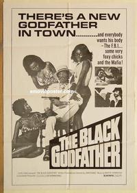 k123 BLACK GODFATHER 1sh R1970s the FBI, foxy chicks and the Mafia want his body!