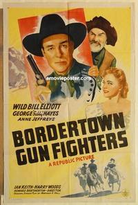 k151 BORDERTOWN GUN FIGHTERS one-sheet movie poster '43 William Elliot