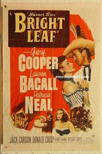 k164 BRIGHT LEAF one-sheet movie poster '50 Gary Cooper, Lauren Bacall