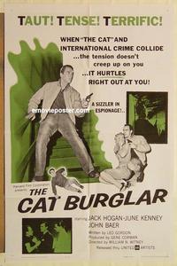 k191 CAT BURGLAR one-sheet movie poster '61 Jack Hogan, spy thriller!