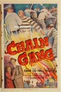 k198 CHAIN GANG one-sheet movie poster '50 Douglas Kennedy, prison break!