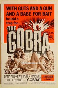 k216 COBRA one-sheet movie poster '68 Dana Andrews, sexy babe!