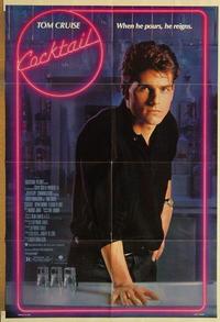 k218 COCKTAIL one-sheet movie poster '88 Tom Cruise, Elisabeth Shue