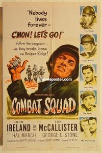 k224 COMBAT SQUAD one-sheet movie poster '53 John Ireland, Korean War!