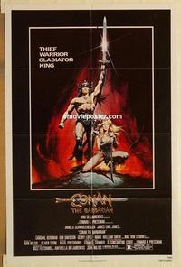 k226 CONAN THE BARBARIAN one-sheet movie poster '82 Arnold Schwarzenegger