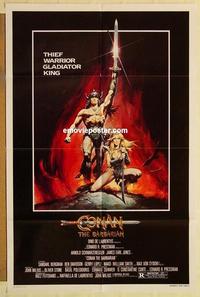 k227 CONAN THE BARBARIAN advance one-sheet movie poster '82 Schwarzenegger