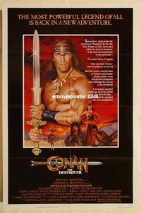 k229 CONAN THE DESTROYER one-sheet movie poster '84 Arnold Schwarzenegger